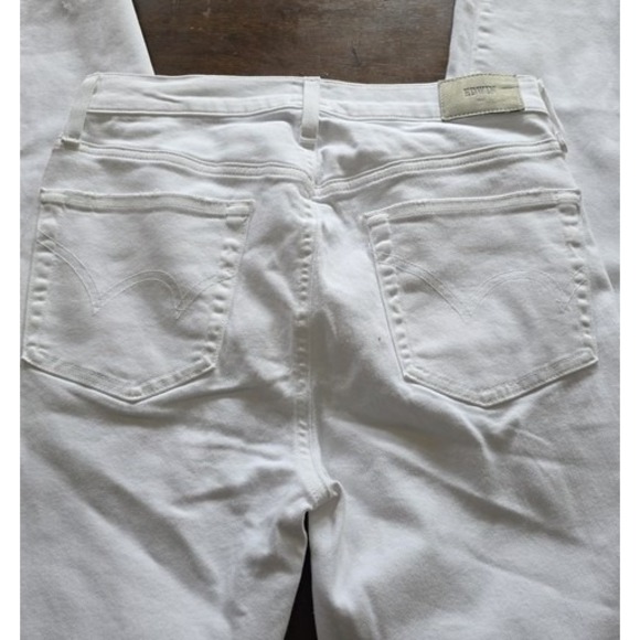 Edwin Denim - NWOT Edwin 27 Simone Slim White Distressed Mid Rise Ankle Jeans 124796